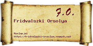 Fridvalszki Orsolya névjegykártya